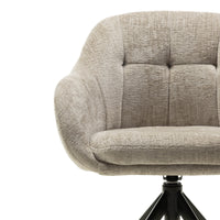 Santos Spisestol med Sving – Lysebeige Stoff og Sorte Metallben