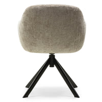 Santos Spisestol med Sving – Lysebeige Stoff og Sorte Metallben