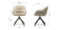 Santos Spisestol med Sving – Lysebeige Stoff og Sorte Metallben