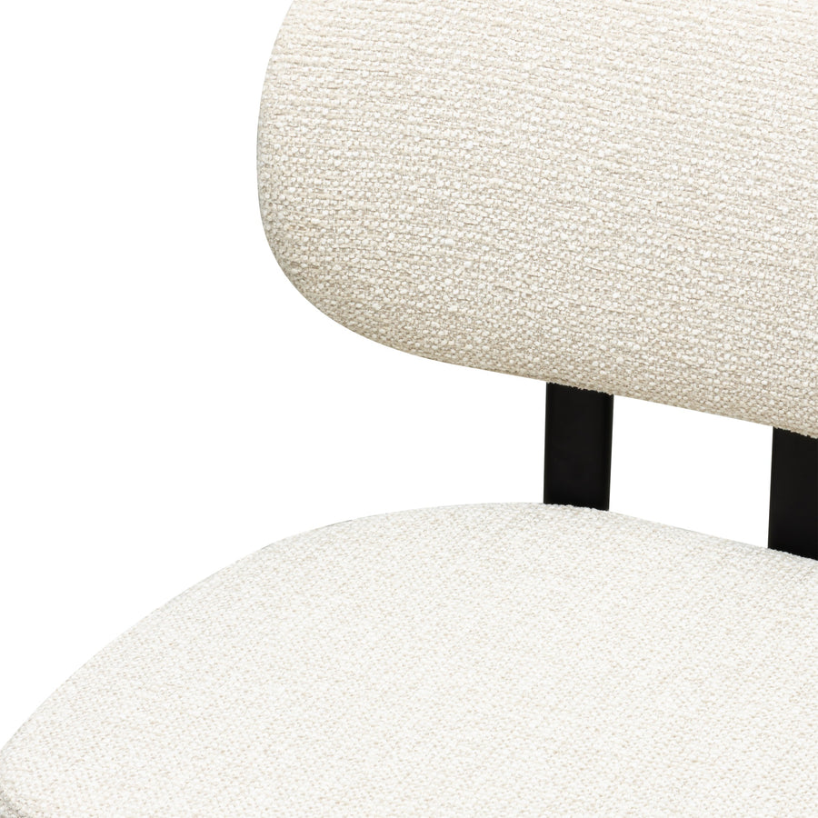 Flare spisestol – Lys beige med sorte ben