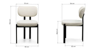 Flare spisestol – Lys beige med sorte ben