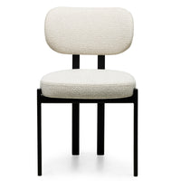 Flare spisestol – Lys beige med sorte ben