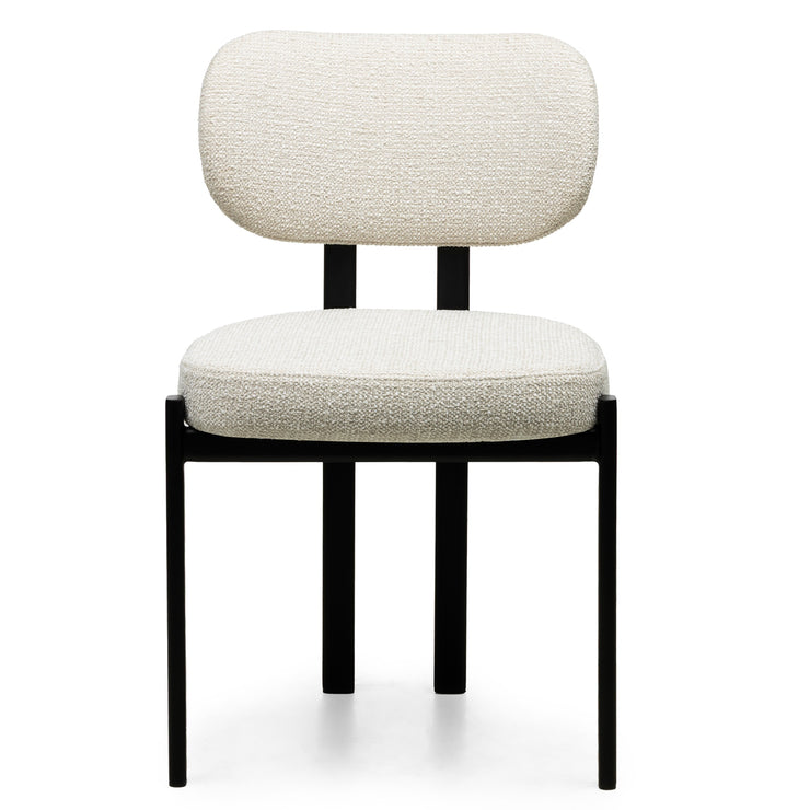 Flare spisestol – Lys beige med sorte ben