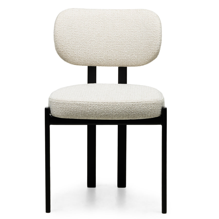 Flare spisestol – Lys beige med sorte ben