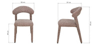 Hiroki spisestol – beige/bordo melert tekstil (Puente 68)