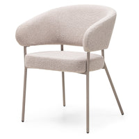 Spisestol Lamu – bouclé / beige (sett med 2 stk.)
