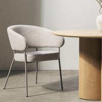 Spisestol Lamu – bouclé / beige (sett med 2 stk.)