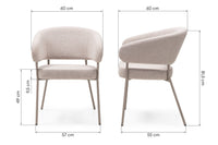 Spisestol Lamu – bouclé / beige (sett med 2 stk.)