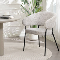 Lamu spisestol – Puente 06 beige melert med sorte metallben