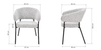Lamu spisestol – Puente 06 beige melert med sorte metallben