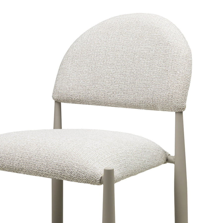 Maze Spisestol Beige-Grå – 53 × 54,5 × 81 cm | Polstret sete