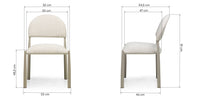 Maze Spisestol Beige-Grå – 53 × 54,5 × 81 cm | Polstret sete