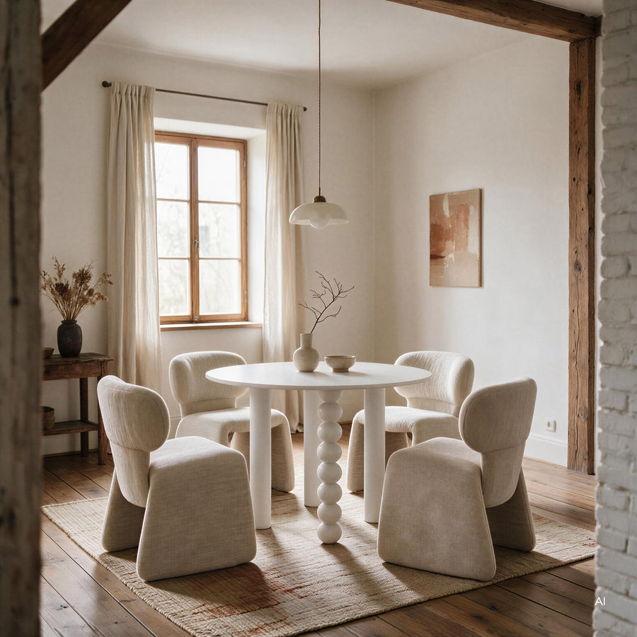 Stol Nabila – polstret / beige (sett med 2 stk.)