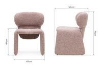 Spisestol Nabila – melert stoff / beige og bordeaux (sett med 2 stk.)