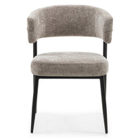 Stol Rosario – polstret / beige / svarte ben (sett med 2 stk.)
