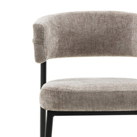 Stol Rosario – polstret / beige / svarte ben (sett med 2 stk.)