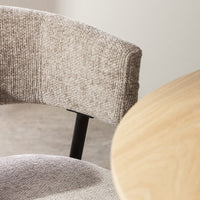 Stol Rosario – polstret / beige / svarte ben (sett med 2 stk.)