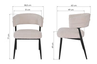 ROSARIO DX-2535 spisestol – Elegant komfort i kremfarget stoff (FABB HAGA 23)
