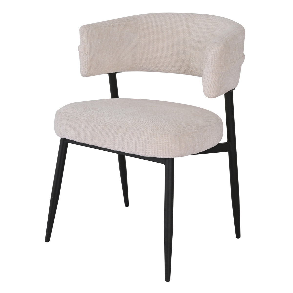 ROSARIO DX-2535 spisestol – Elegant komfort i kremfarget stoff (FABB HAGA 23)