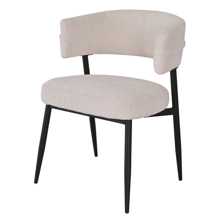 ROSARIO DX-2535 spisestol – Elegant komfort i kremfarget stoff (FABB HAGA 23)