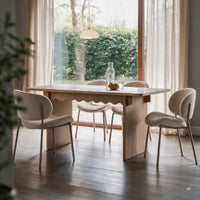 Stol Safira – bouclé / beige (sett med 2 stk.)