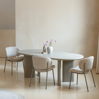Stol Safira – bouclé / beige (sett med 2 stk.)