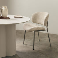Stol Safira – bouclé / beige (sett med 2 stk.)
