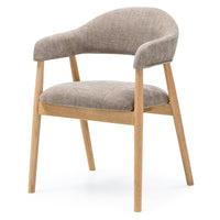 Stol Sorrento – eik / mørk beige (sett med 2 stk.)