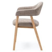 Stol Sorrento – eik / mørk beige (sett med 2 stk.)