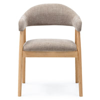 Stol Sorrento – eik / mørk beige (sett med 2 stk.)