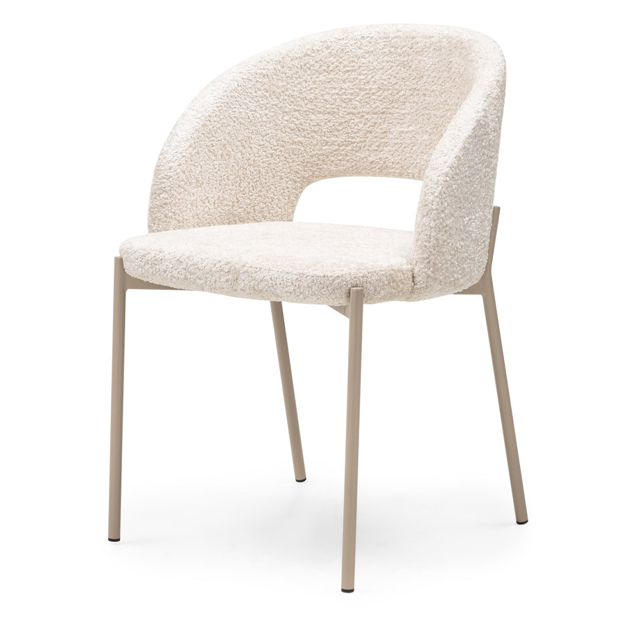 JAZZ HDC022 – Spisestol i Barkly lys beige med avrundet rygg