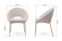 Luigi HDC232015 – Spisestol i beige tekstil med heltrukket design