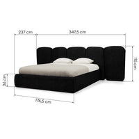 Fencee – Moderne seng i sort tekstil (160×200 cm)
