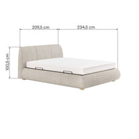 Polstret seng Rovin – lys beige / 160x200 cm