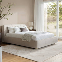 Polstret seng Rovin – lys beige / 160x200 cm