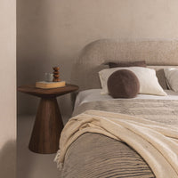 Polstret seng Luno – lys beige / 140x200 cm