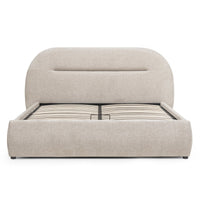 Polstret seng Luno – lys beige / 140x200 cm