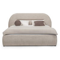 Polstret seng Luno – lys beige / 160x200 cm