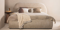 Polstret seng Luno – lys beige / 160x200 cm