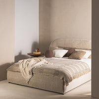 Polstret seng Luno – lys beige / 160x200 cm