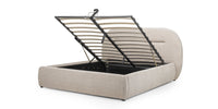 Polstret seng Luno – lys beige / 160x200 cm