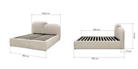 Polstret seng Nestia – lys beige / 160x200 cm
