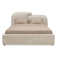 Polstret seng Nestia – lys beige / 160x200 cm
