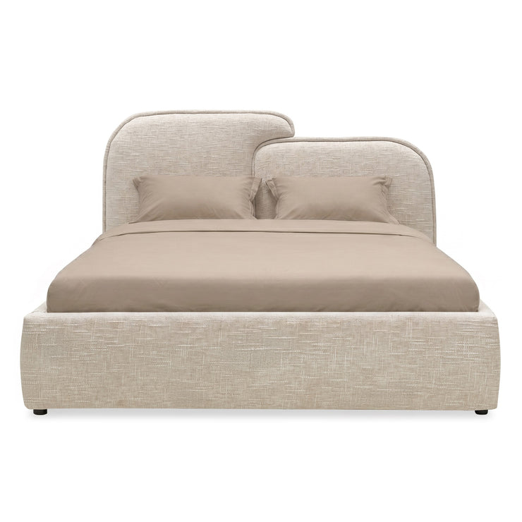 Polstret seng Nestia – lys beige / 160x200 cm