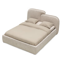 Polstret seng Nestia – lys beige / 160x200 cm