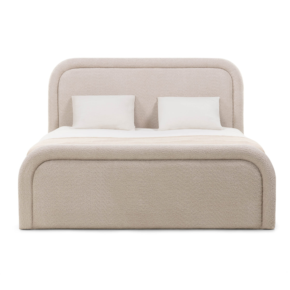 Ovoid Seng 160×200 cm med Oppbevaring – Beige Polstret Seng