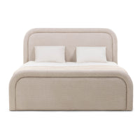 Ovoid Seng 160×200 cm med Oppbevaring – Beige Polstret Seng