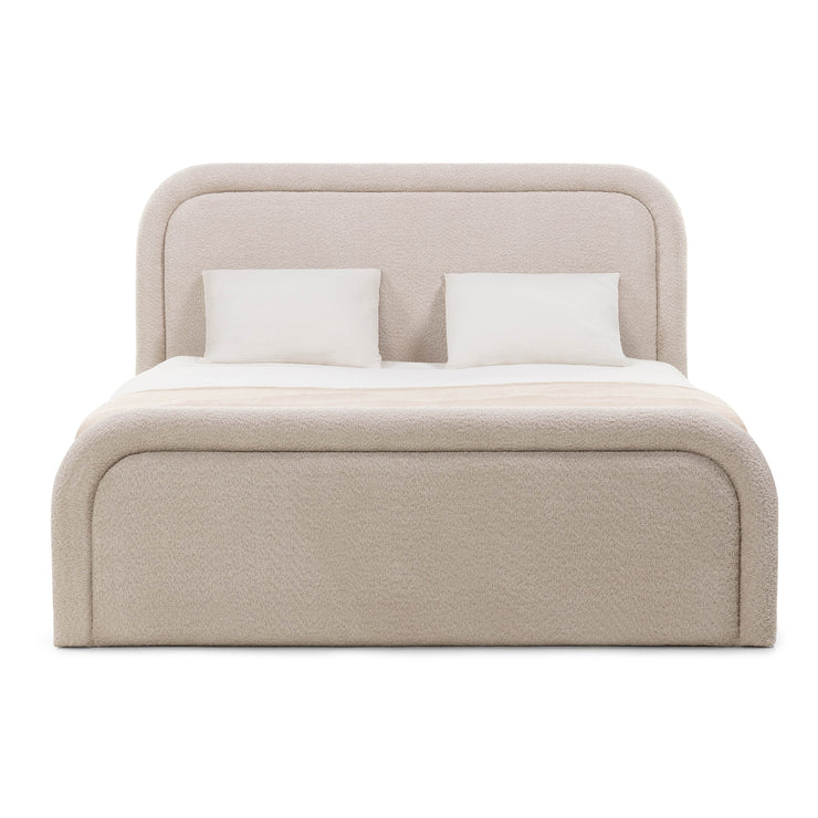 Ovoid Seng 160×200 cm med Oppbevaring – Beige Polstret Seng