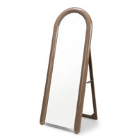 Speil Kunis – oval, stående, blank / lys brun/mokka / 60x160 cm