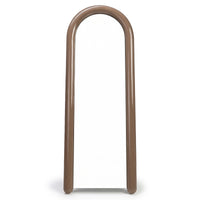 Speil Kunis – oval, stående, blank / lys brun/mokka / 60x160 cm